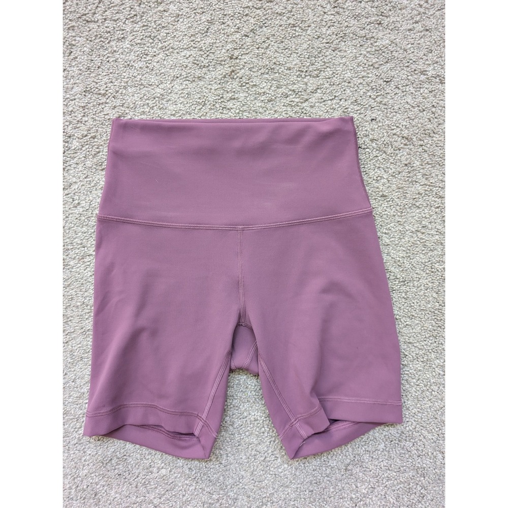 Lululemon Align 6" Biker Short Women 4 Nylon Lycra Mauve High-Rise Nulu